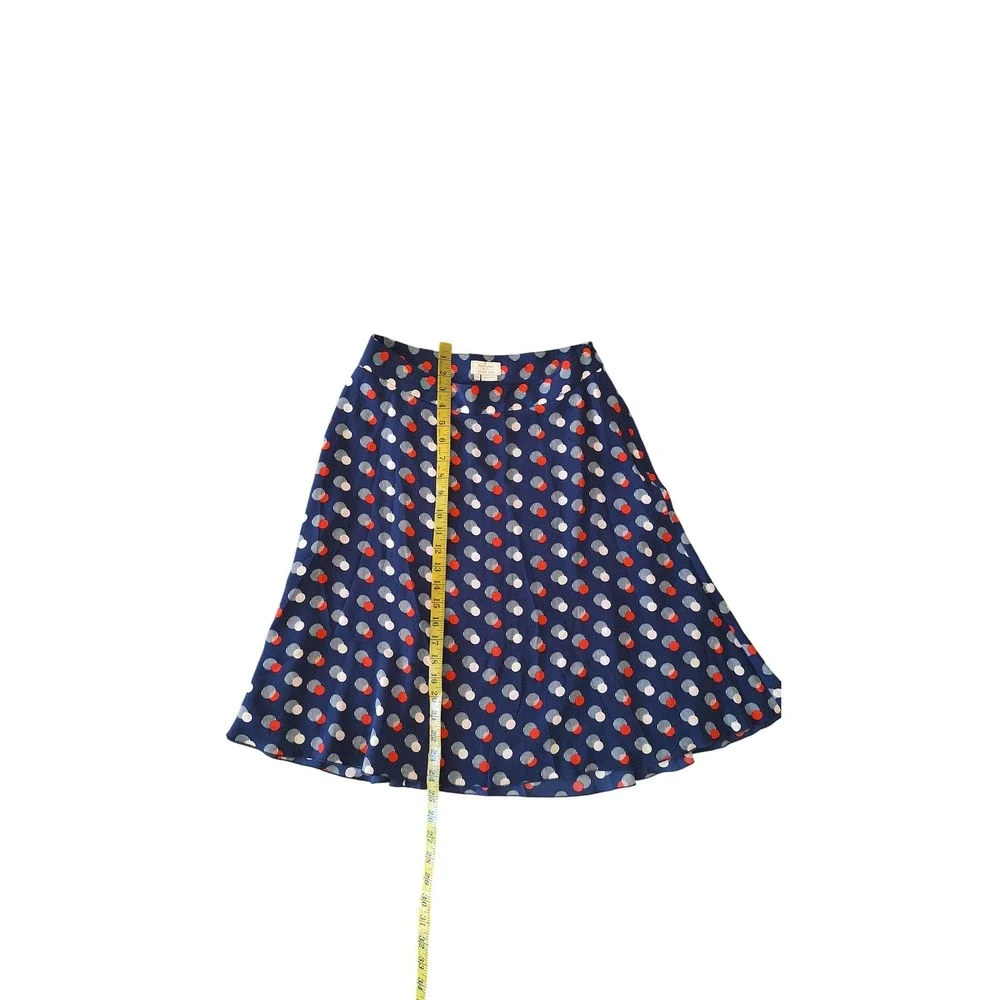 Kate Spade New York Spring Blue Red White‎ Dot Silk Skirt Sz 6